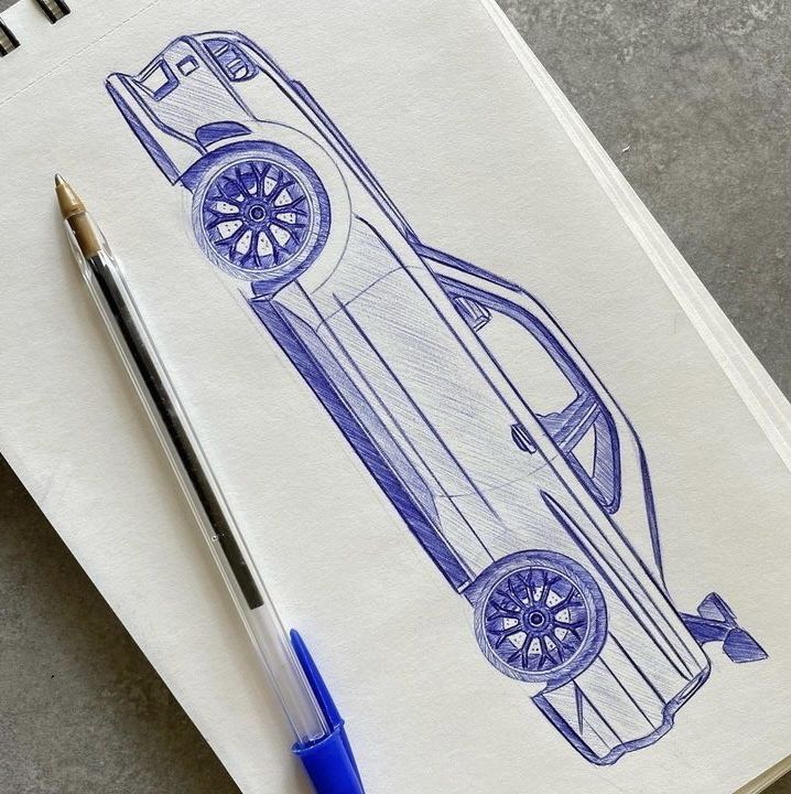 Desenho de Carro: Carro esportivo a lápis para desenhar