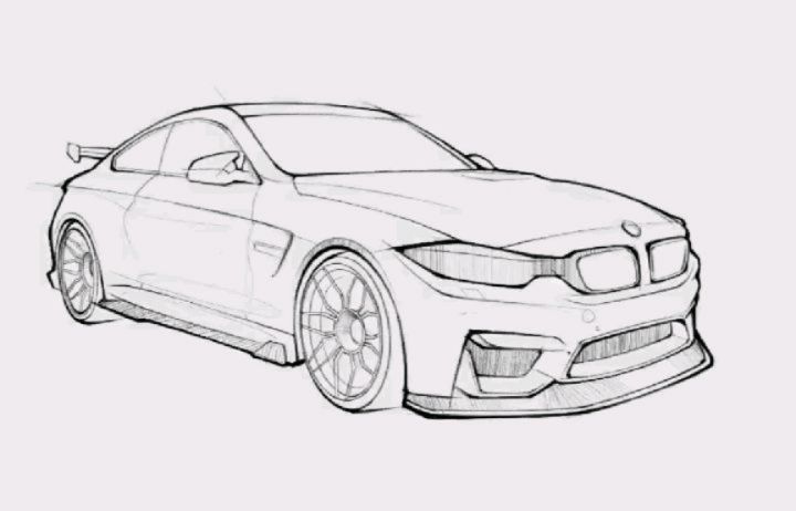 Desenho de Carro: Carro esportivo a lápis para desenhar