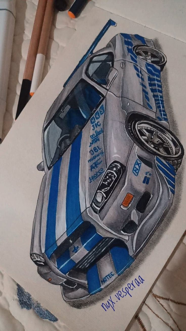 Desenho de Carro: Carro esportivo realista para desenhar