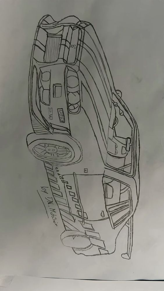 Desenho de Carro: Carro esportivo a lápis para desenhar