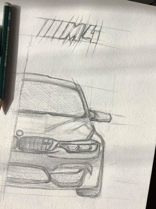 Desenho de Carro: Carro realista a lápis para desenhar
