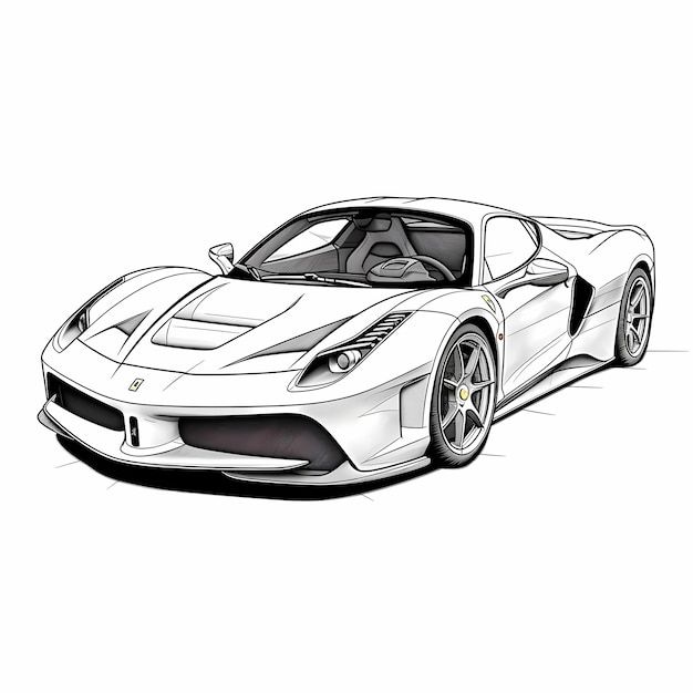 Desenho de Carro: Carro esportivo realista para desenhar