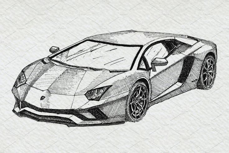 Desenho de Carro: Carro esportivo realista a lápis