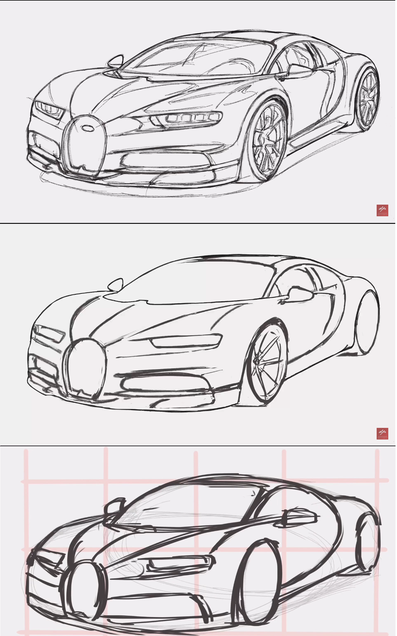 Desenho de Carro: Carro esportivo realista a lápis