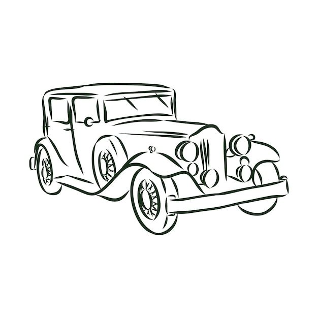 Desenho de Carro: Carro clássico para desenhar fácil
