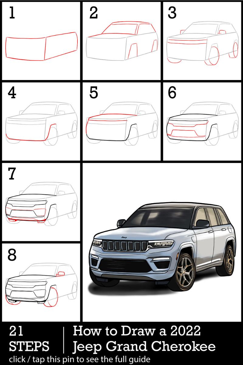 Desenho de Carro: Como desenhar um Carro SUV a lápis