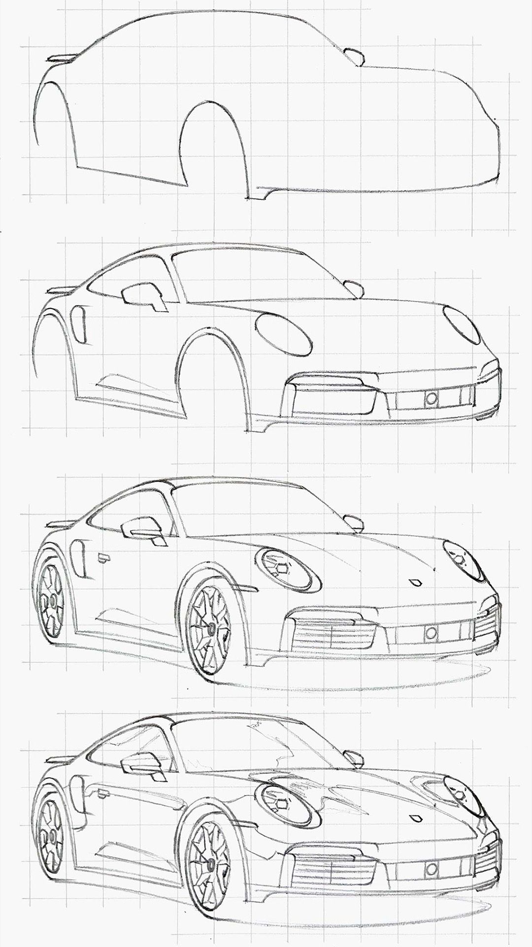 Desenho de Carro: Carro realista fácil a lápis