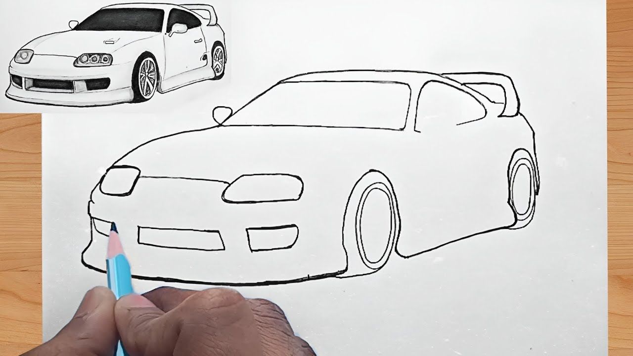 Desenho de Carro: Carro esportivo para desenhar fácil