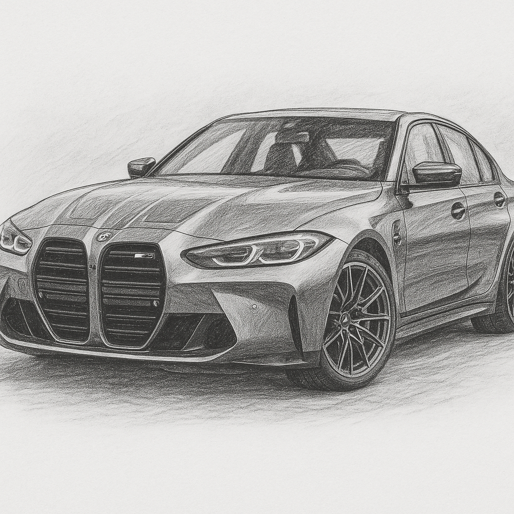 Desenho de Carro: Carro realista fácil para desenhar