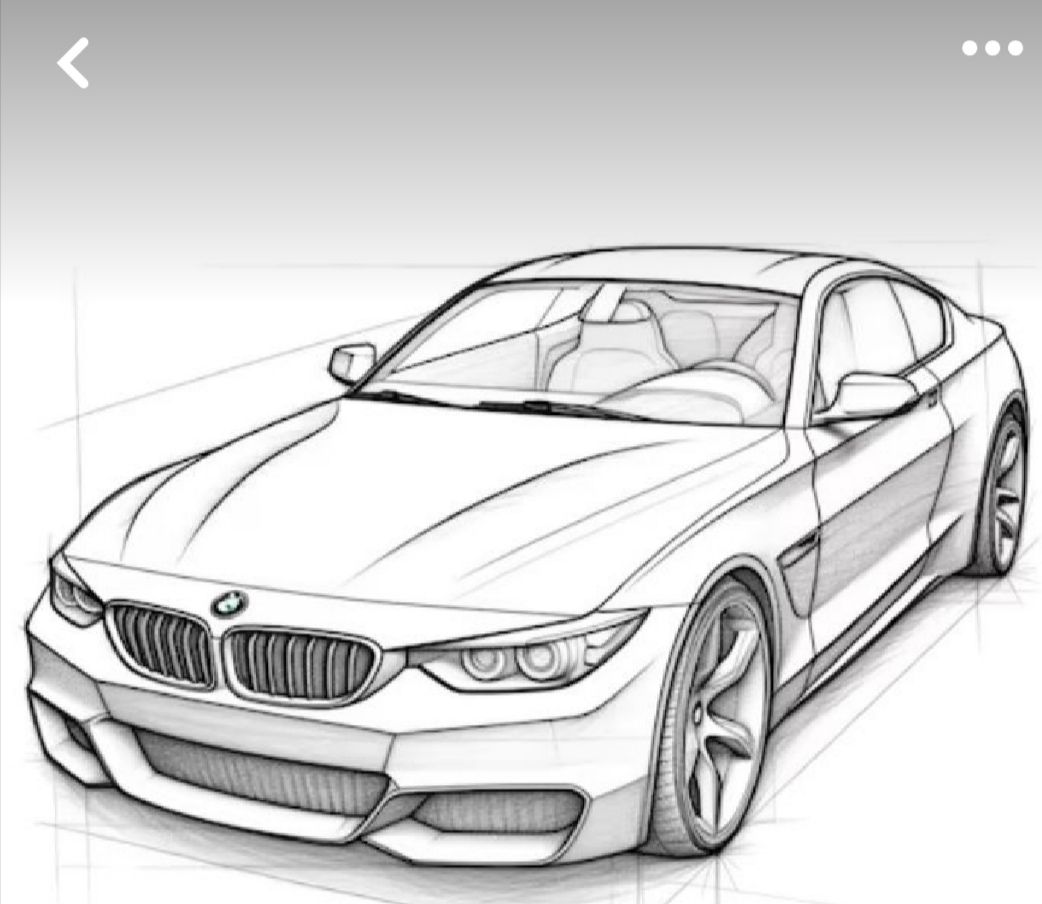 Desenho de Carro: Carro esportivo realista a lápis