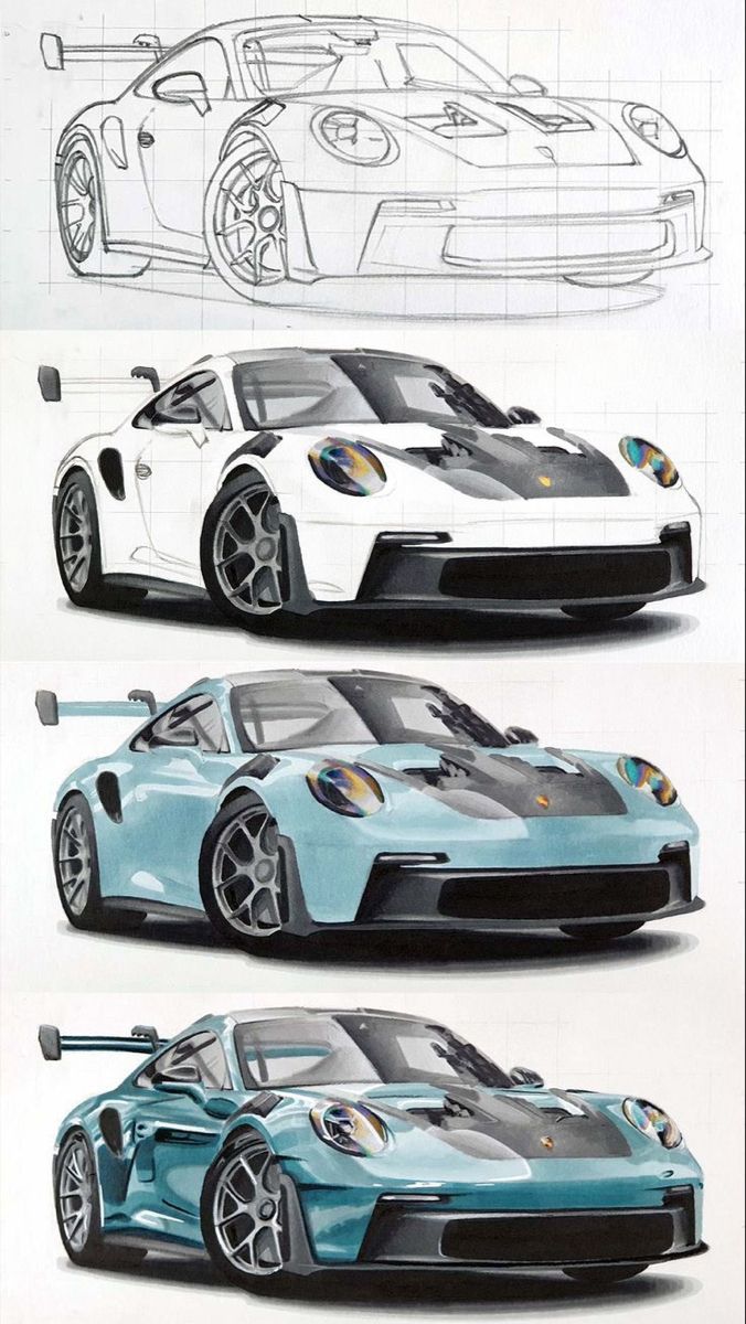 Desenho de Carro: Carro esportivo realista para desenhar