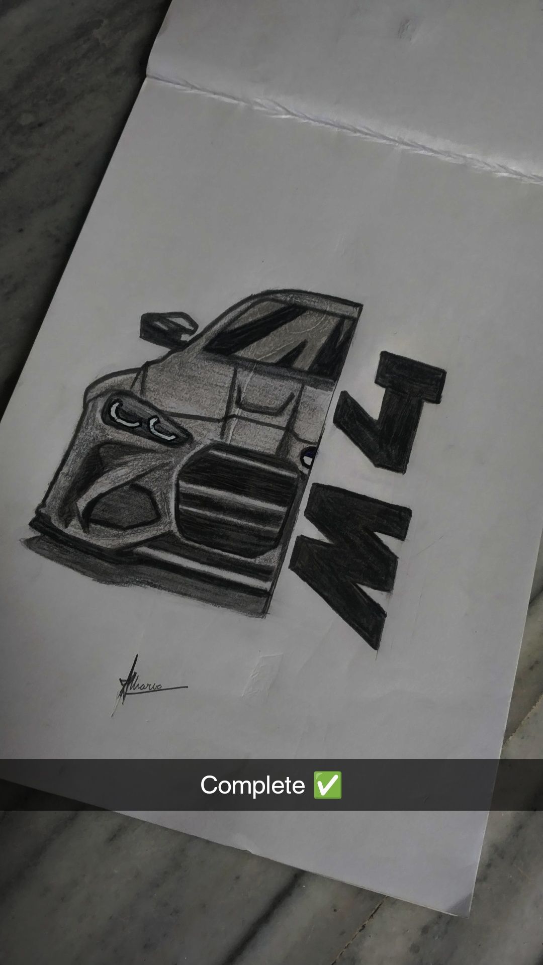 Desenho de Carro: Carro esportivo a lápis simples