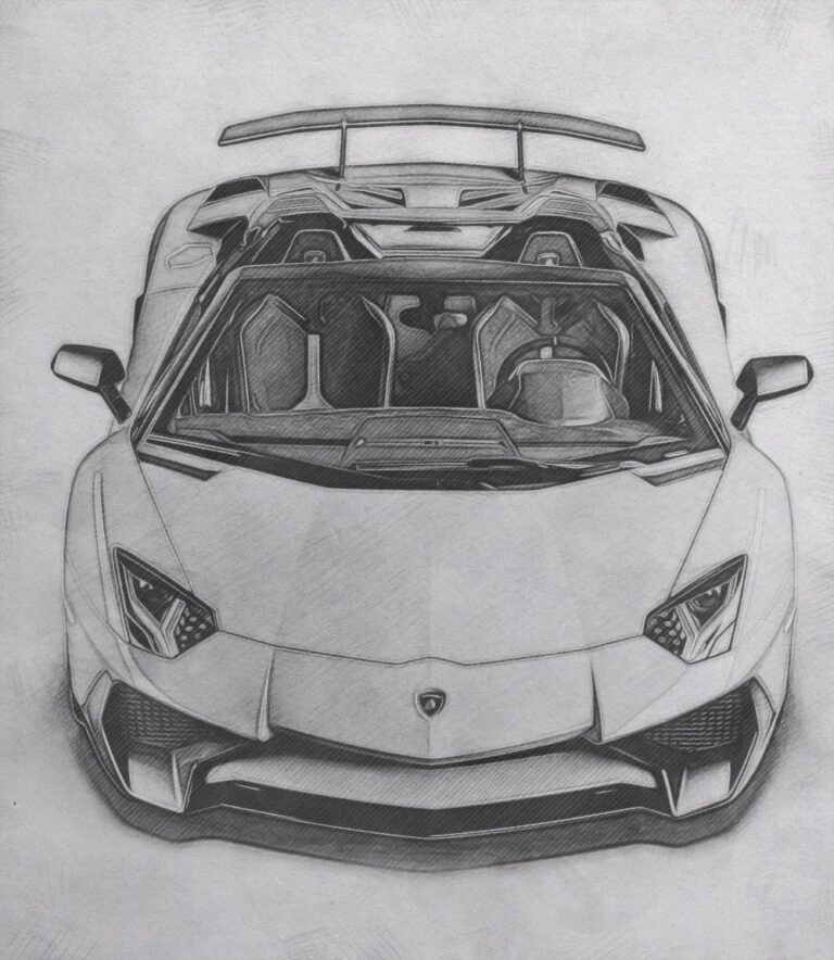 Desenho de Carro: Carro esportivo realista para desenhar