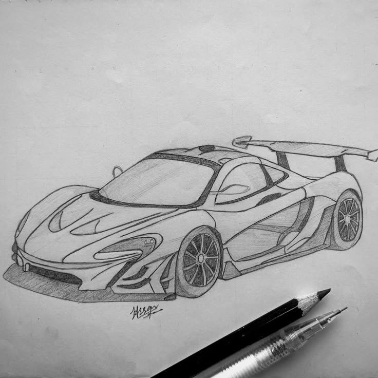 Desenho de Carro: supercarro a lápis para desenhar fácil