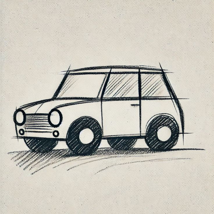 Desenho de Carro: Carro simples a lápis para desenhar