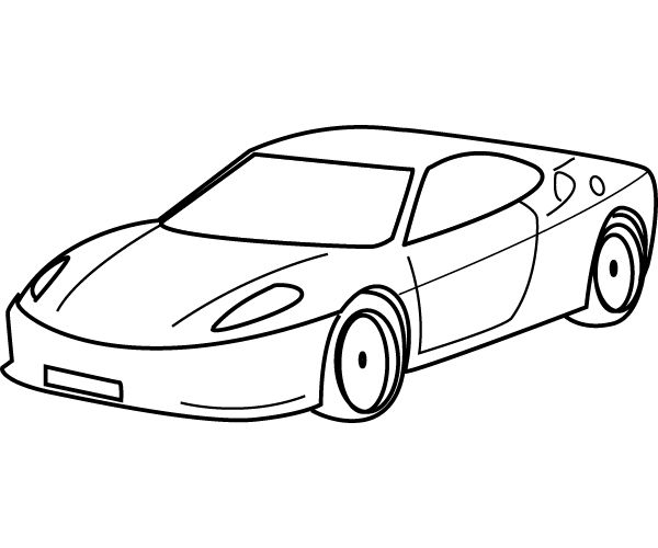 Desenho de Carro: Carro esportivo simples e realista