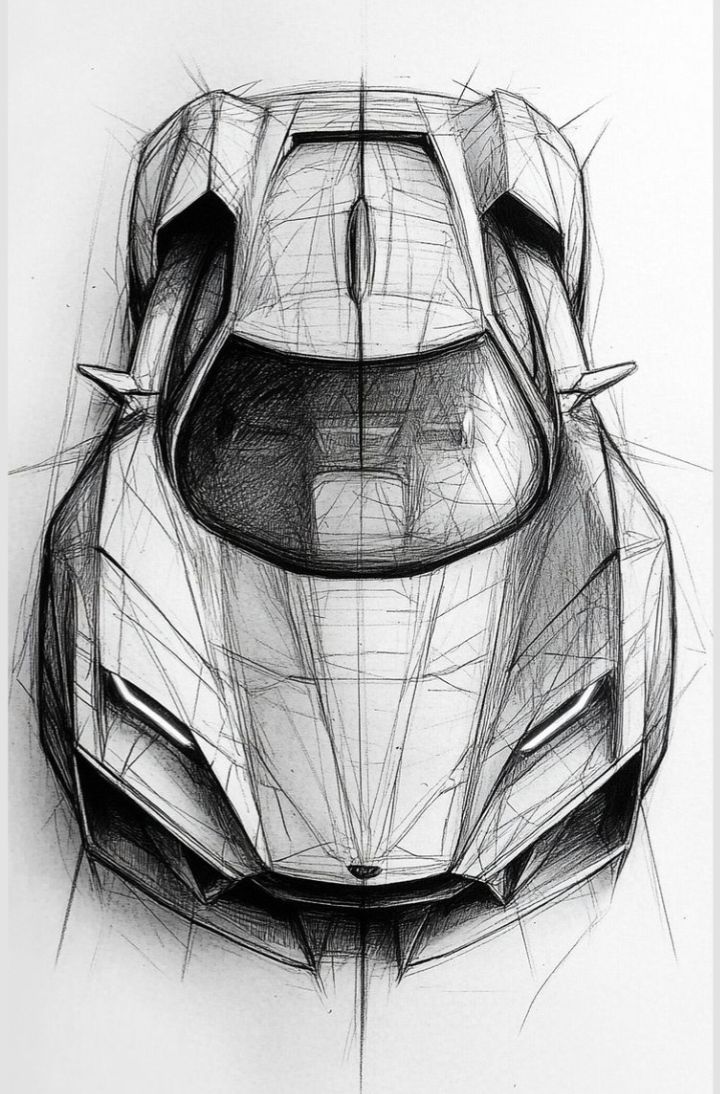 Desenho de Carro: Carro esportivo a lápis para desenhar