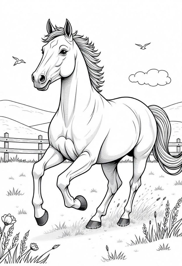 Desenhos de Cavalo: Cavalo realista a lápis para desenhar