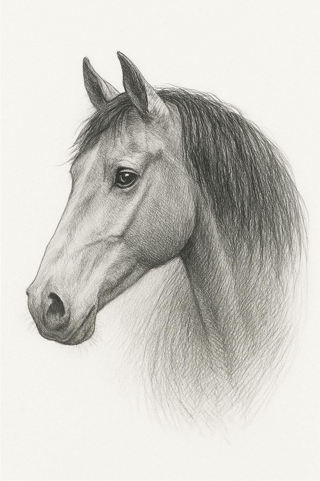 Desenhos de Cavalo: Cavalo realista a lápis para desenhar
