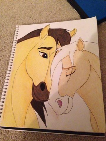 Desenhos de Cavalo: Dois cavalos em estilo animado para desenhar