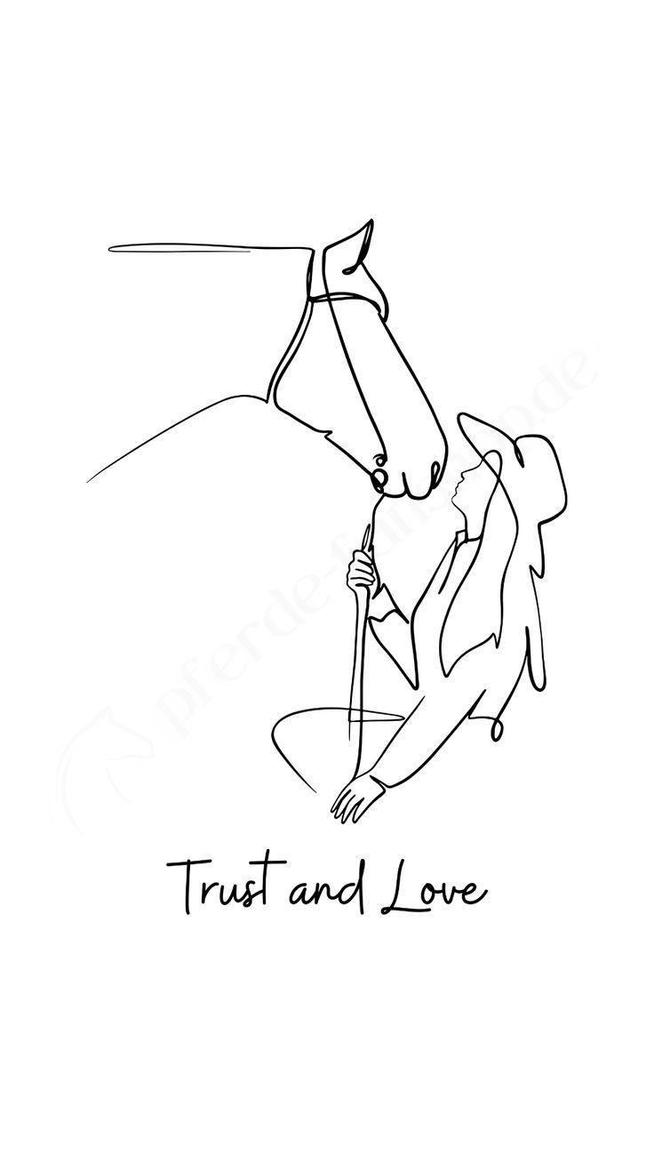 Desenhos de Cavalo: Esboço de menina com cavalo a lápis