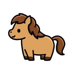 Desenhos de Cavalo: Cavalo fofo estilo desenho animado