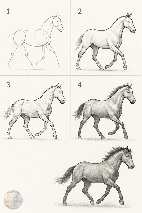 Desenhos de Cavalo Como desenhar um Cavalo realista a lápis