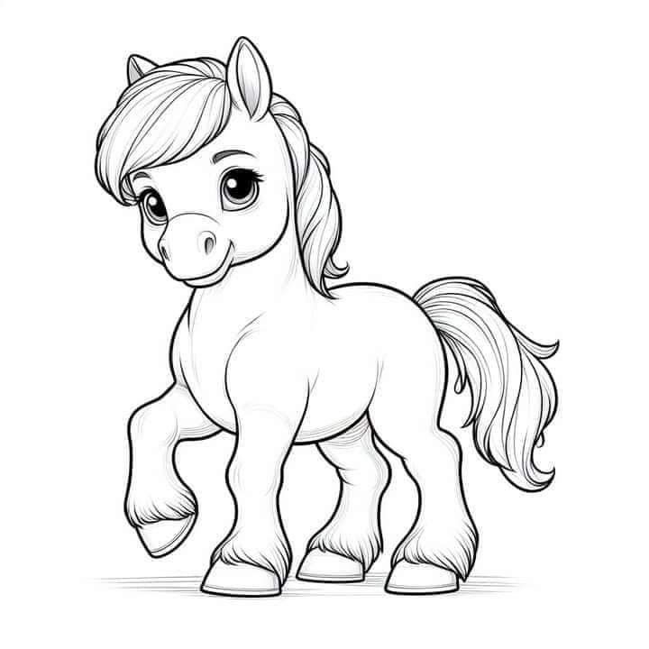 Desenhos de Cavalo: Cavalo fofo a lápis para desenhar