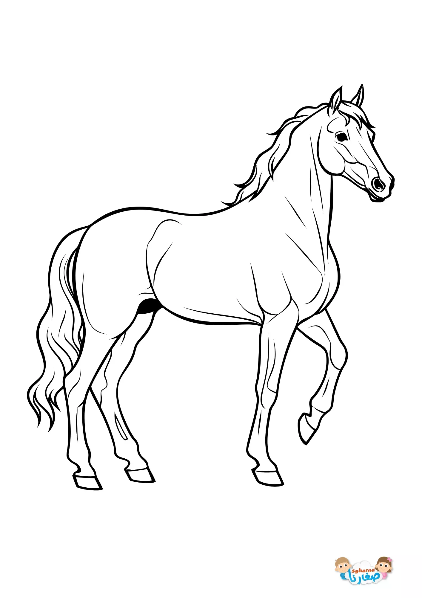 Desenhos de Cavalo: Cavalo realista a lápis simples para desenhar