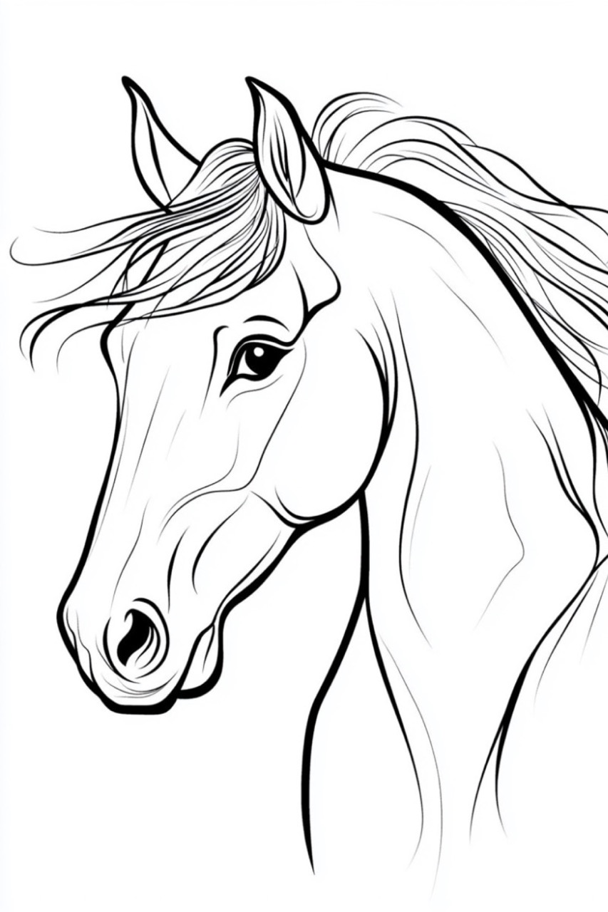 Desenhos de Cavalo: Cavalo realista a lápis para desenhar