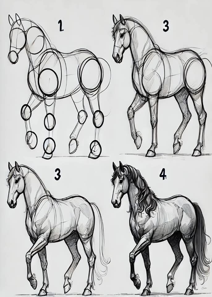 Desenhos de Cavalo: Passo a passo para desenhar um cavalo
