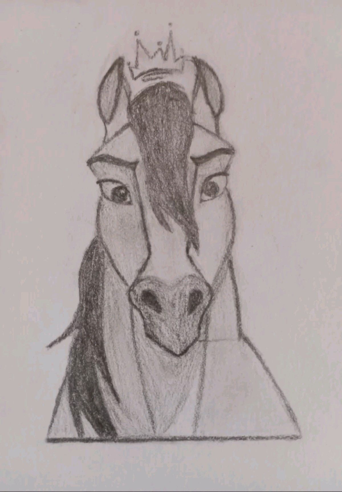 Desenhos de Cavalo: Cavalo realista com coroa para desenhar