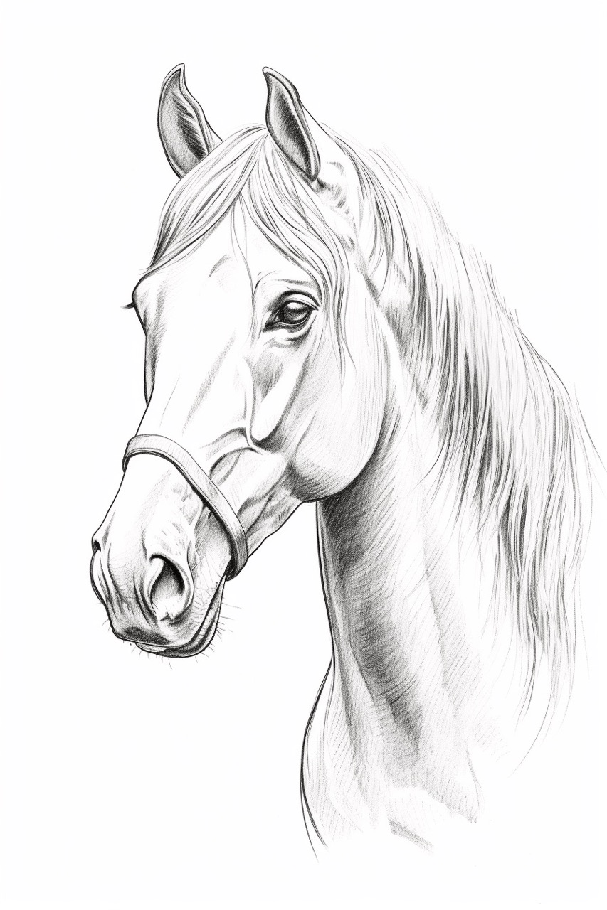 Desenhos de Cavalo: Cavalo realista a lápis para desenhar
