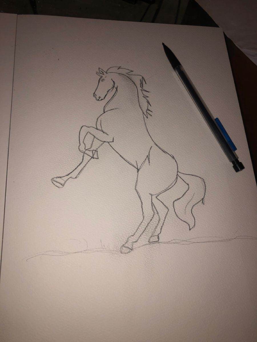 Desenhos de Cavalo: Cavalo realista a lápis para desenhar