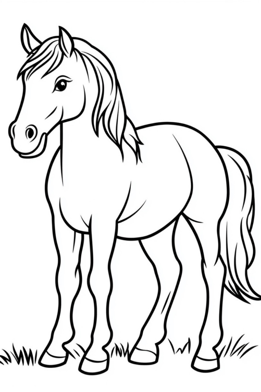 Desenhos de Cavalo: Cavalo realista fácil para desenhar