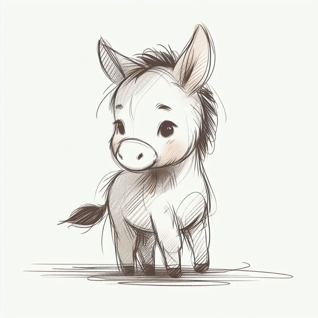 Desenhos de Cavalo Cavalo fofo a lápis para desenhar fácil