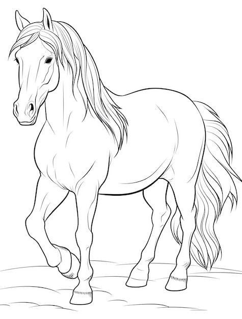 Desenhos de Cavalo: Cavalo realista simples para desenhar
