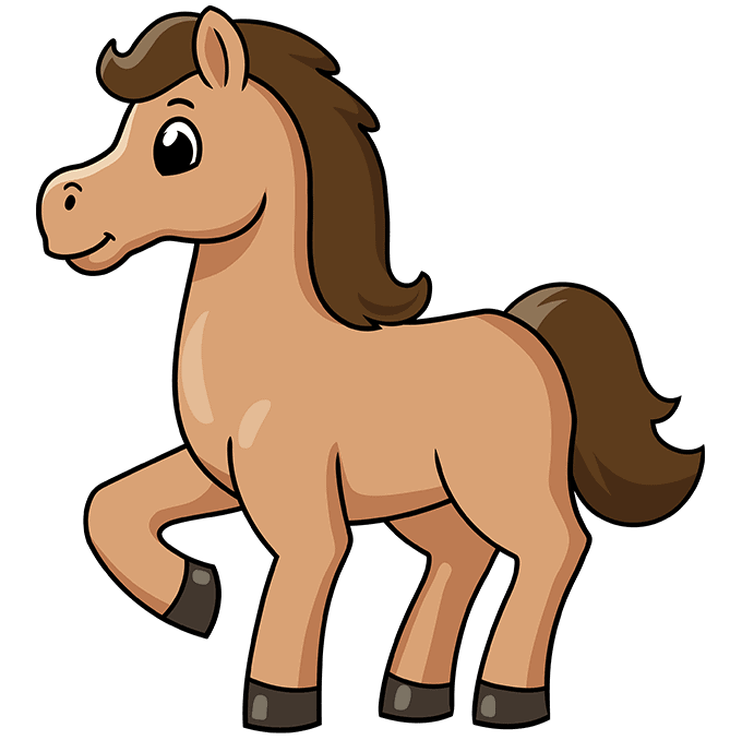 Desenhos de Cavalo: Cavalo fofo a lápis para desenhar