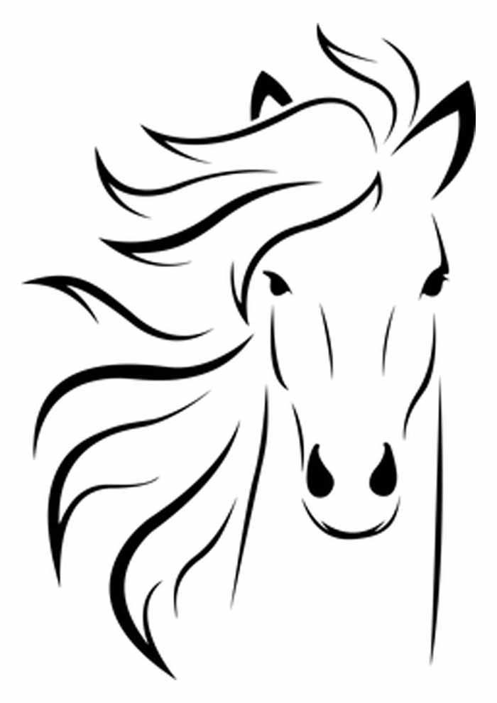 Desenhos de Cavalo: Cavalo com crina fluída para desenhar
