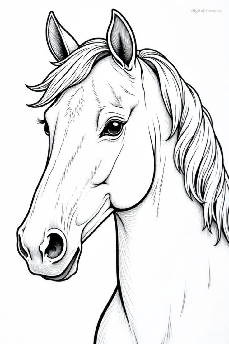 Desenhos de Cavalo: Cavalo realista a lápis para desenhar