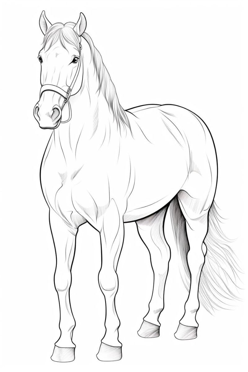 Desenhos de Cavalo: Cavalo realista a lápis para desenhar