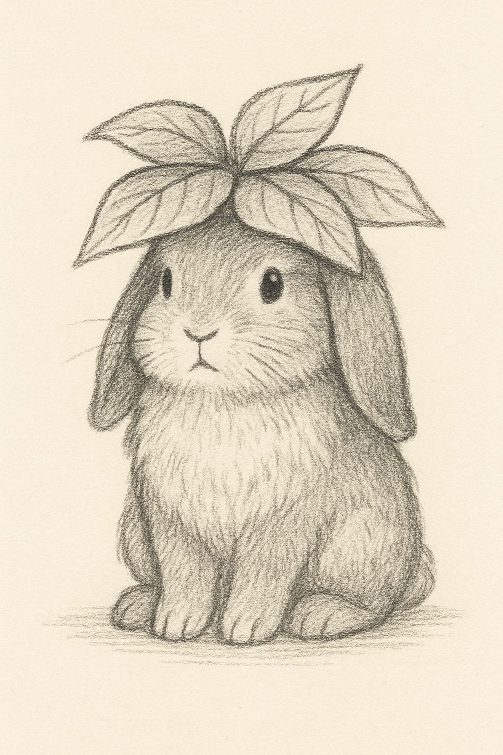 Desenho de Coelho: Fofa ilustração de coelho a lápis