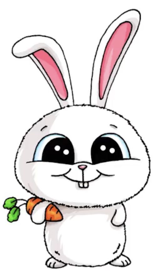 Desenho de Coelho: Coelho fofo segurando uma cenoura