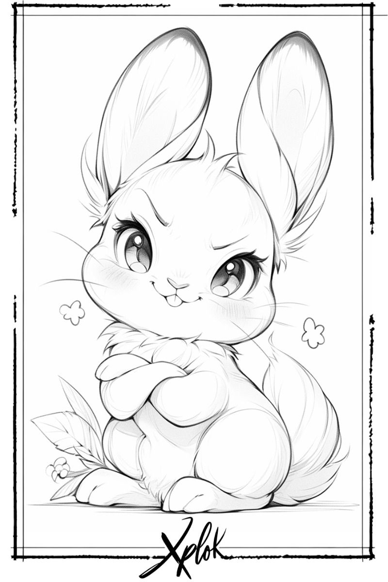Desenho de Coelho: Coelhinho fofo para desenhar