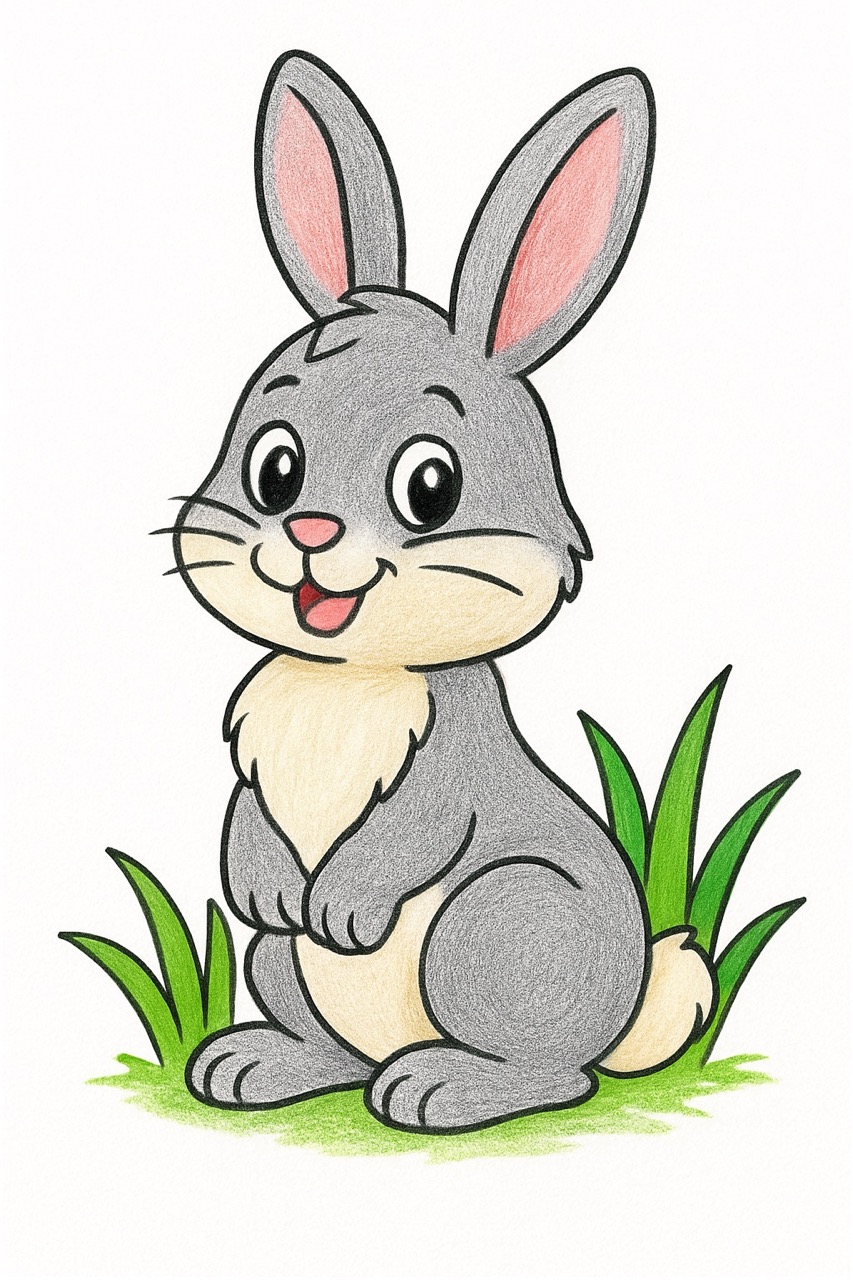 Desenho de Coelho: Coelho fofo e simples para desenhar