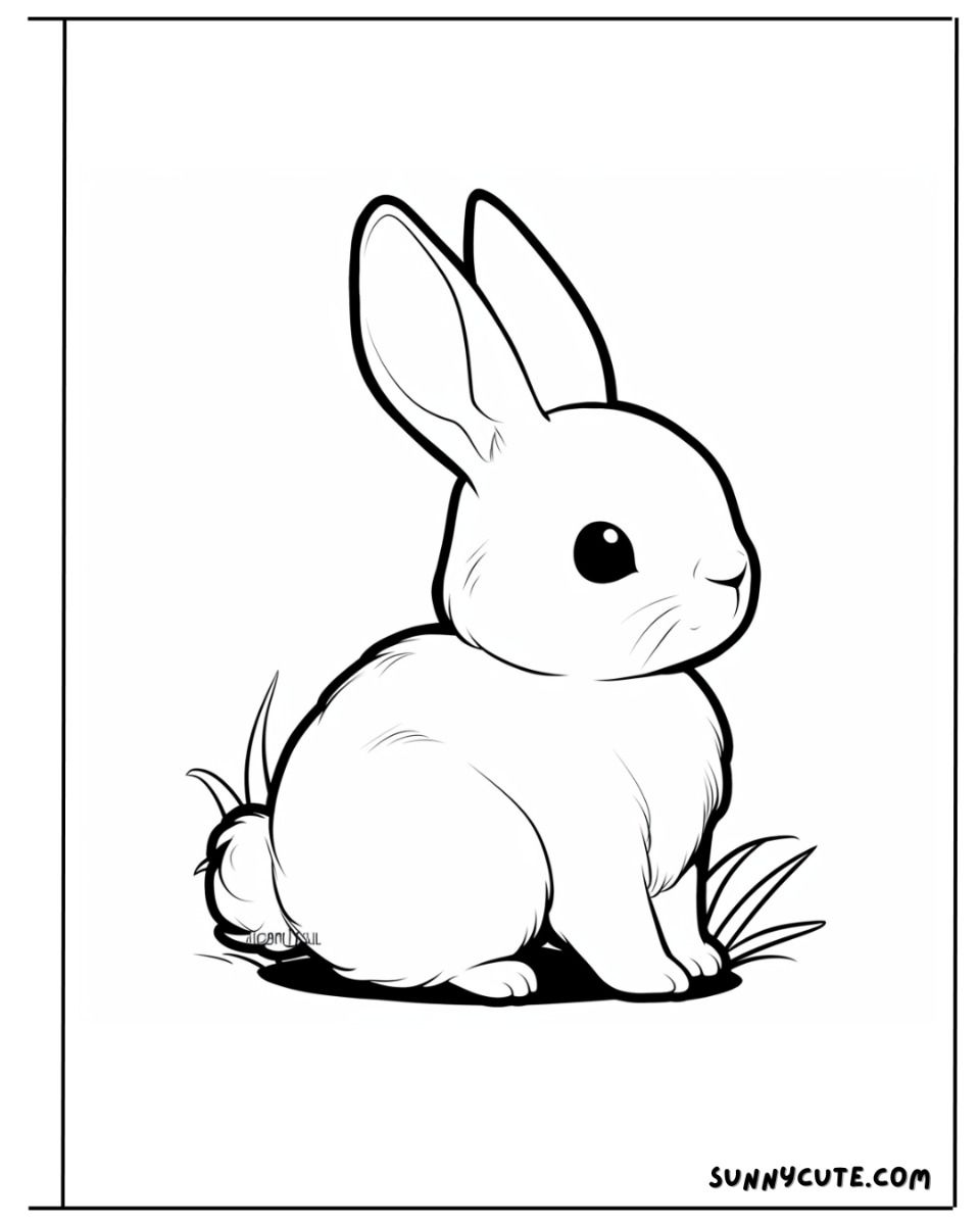 Desenho de Coelho: Coelho fofo para desenhar a lápis