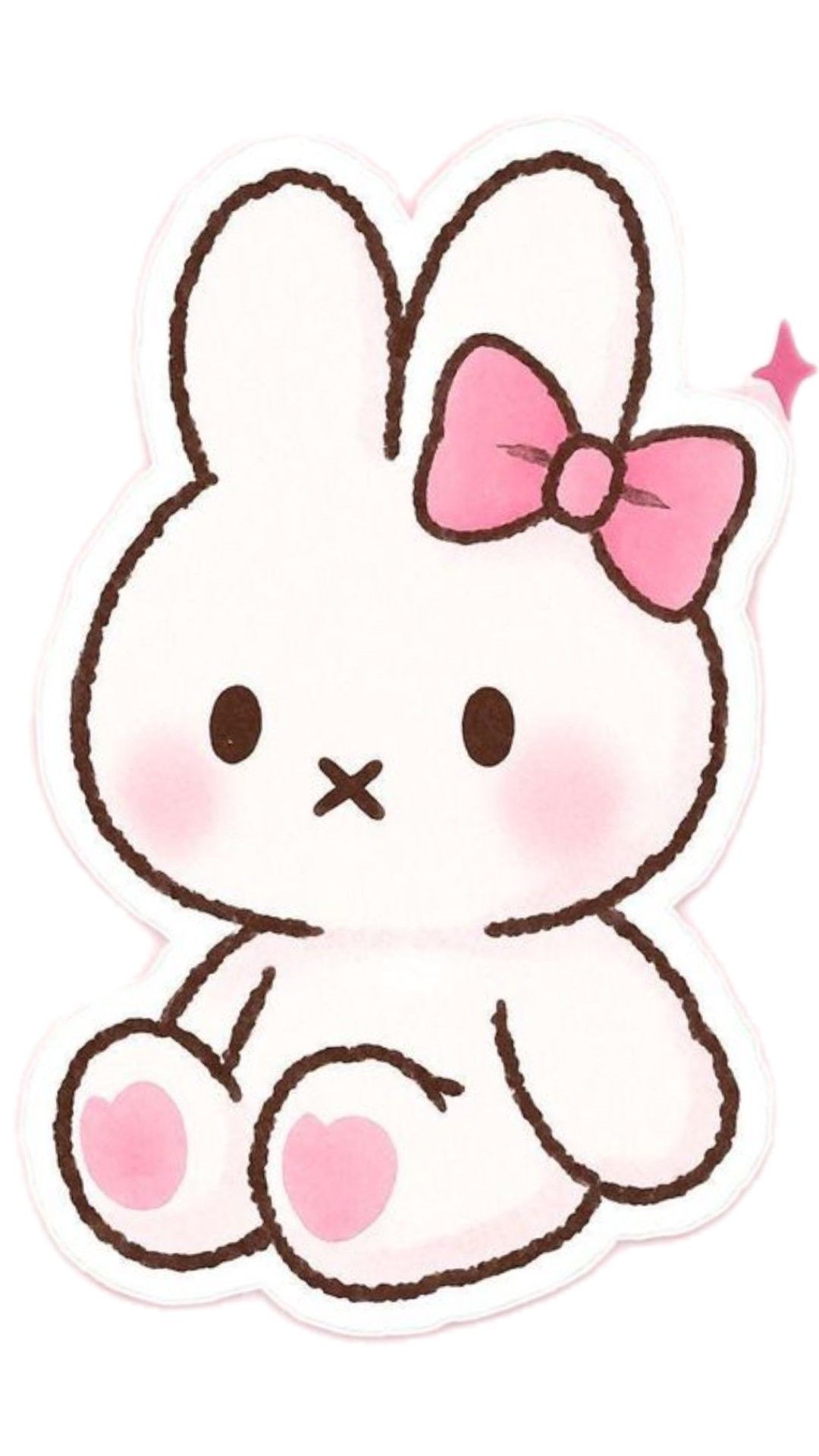 Desenho de Coelho: Fofo com laço rosa para desenhar