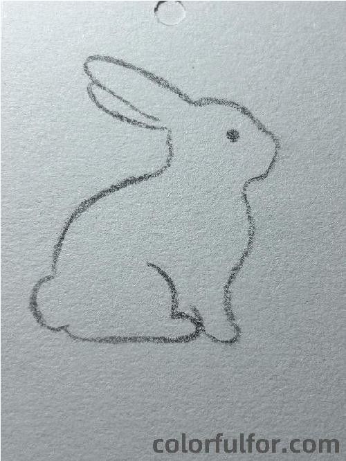 Desenho de Coelho: Coelho simples e fofo para desenhar