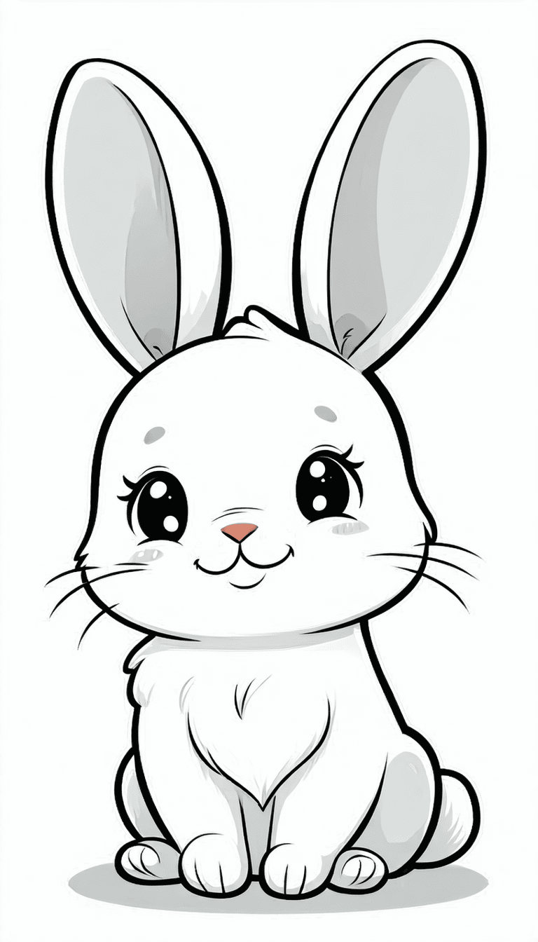 Desenho de Coelho: Coelho fofo a lápis para desenhar