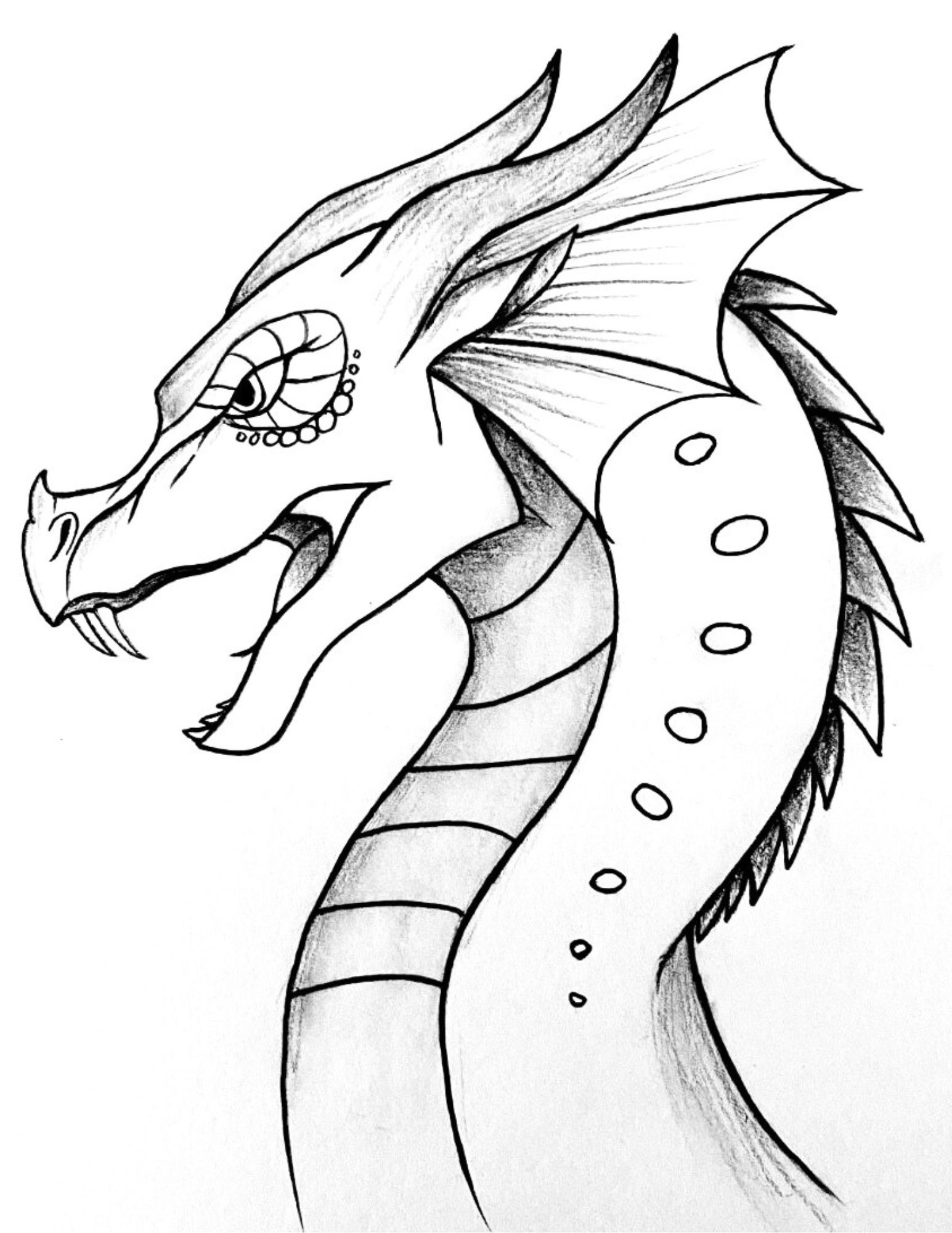 Desenho de Dragão: Dragão fofo a lápis para desenhar